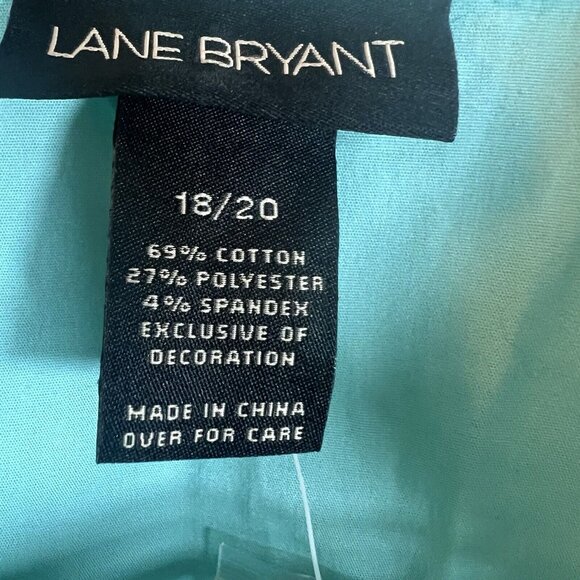 Lane Bryant Top Women’s Size 18/20 V-Neck 3/4 Sleeve Cotton Blue Stretch Casual - Picture 6 of 9